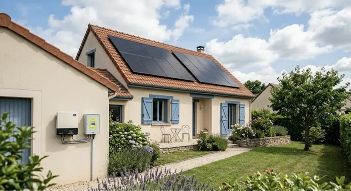 Maison avec panneaux solaires