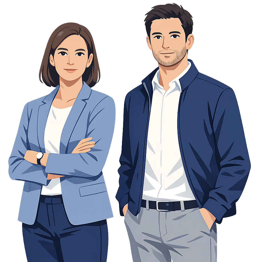 Illustration représentant un couple de moins de 40 ans