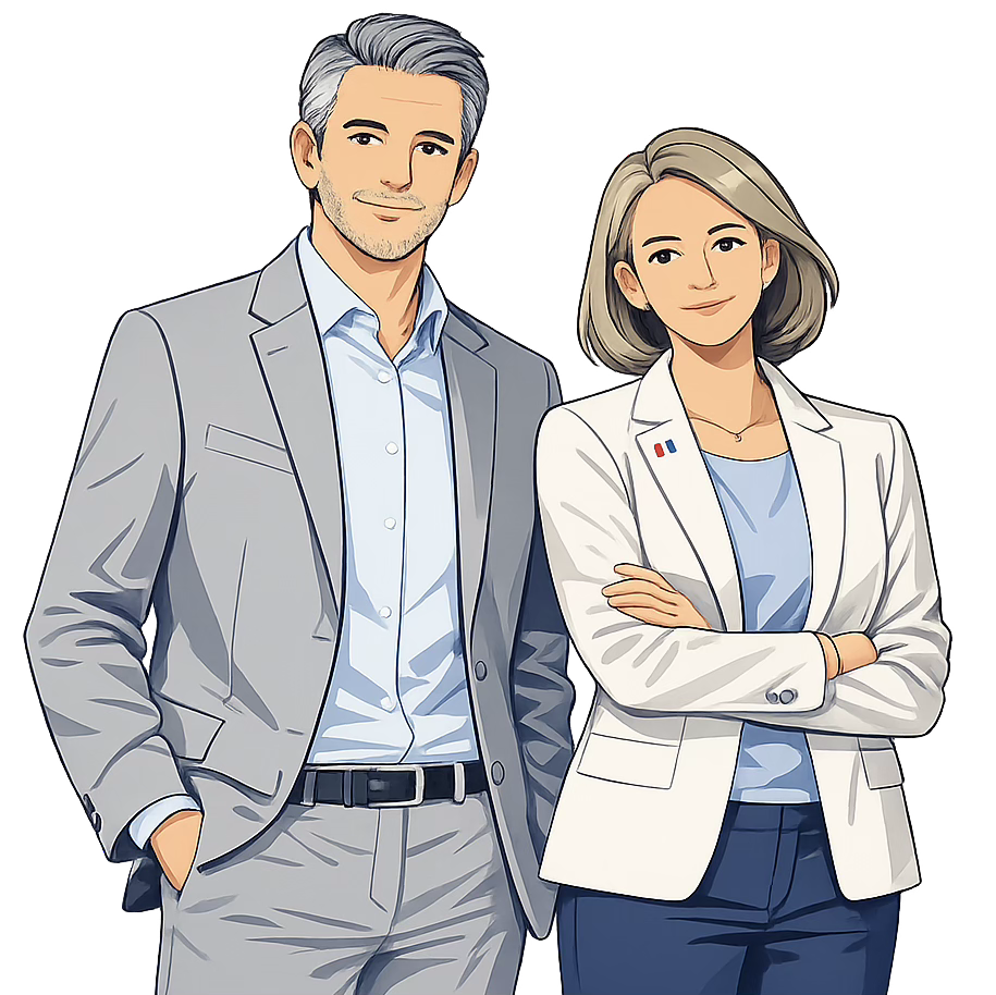 Illustration représentant un couple de 50 à 59 ans