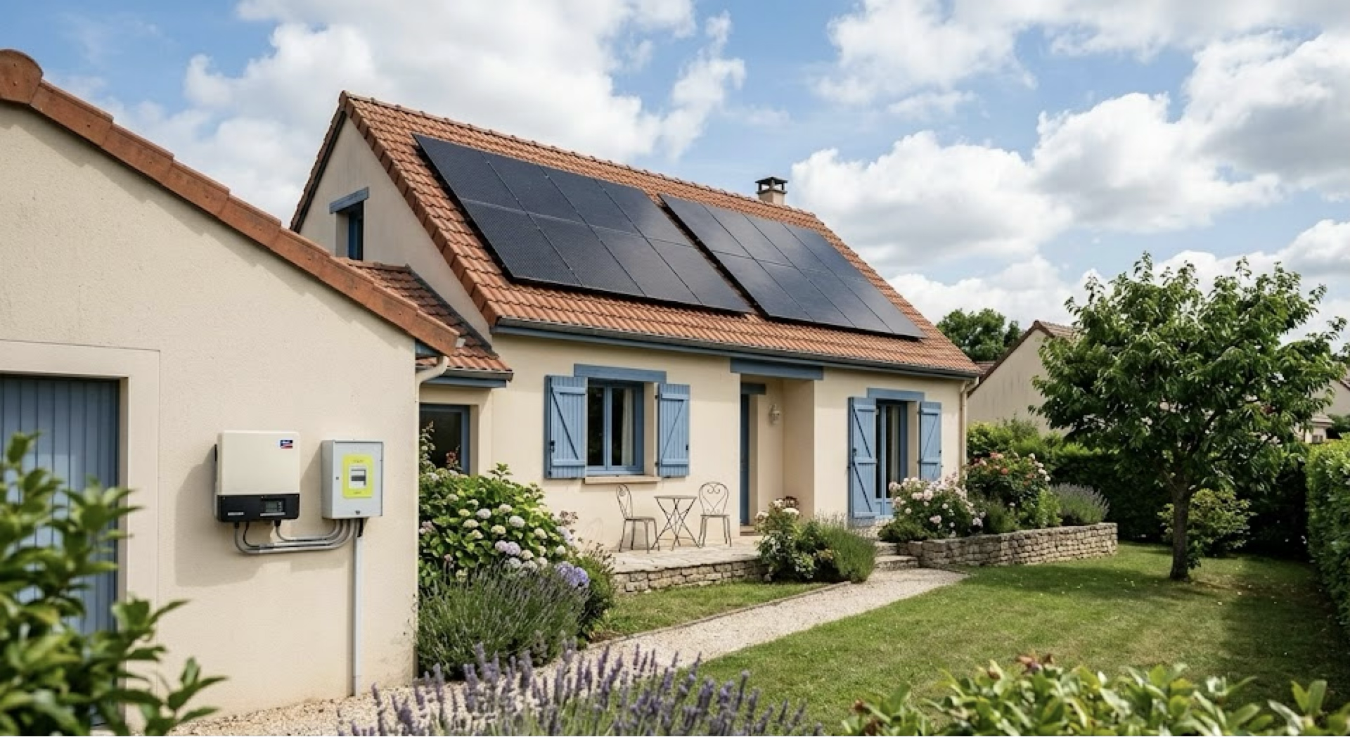 Maison avec panneaux solaires